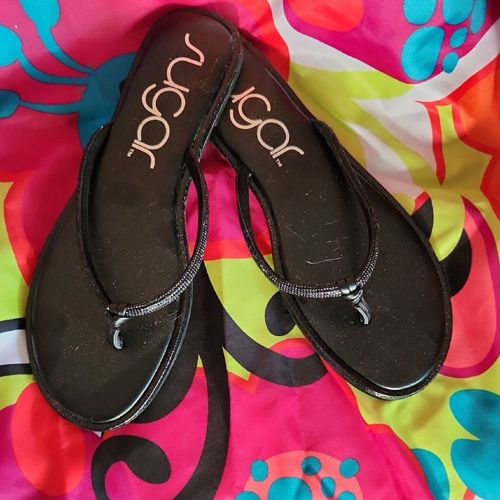 Sugar Black Women's Sandals NWOT